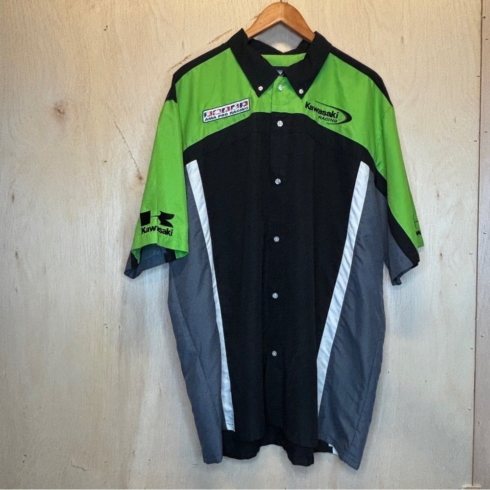 Kawasaki AMA Pro Racing‎ Uniform Shirt Vintage Short Sleeve Men's size XXL